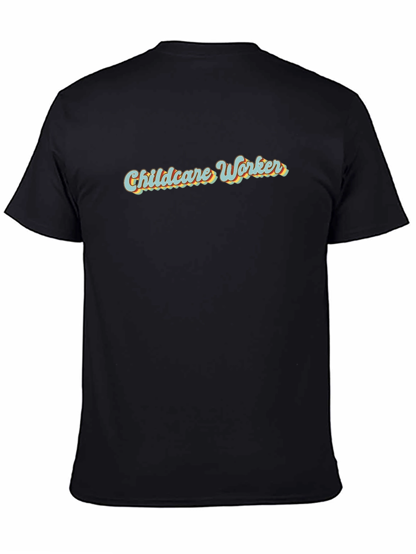 Childcare Worker Retro Style Black T-Shirt