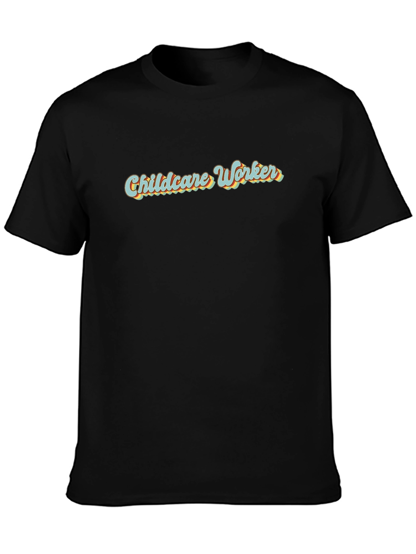 Childcare Worker Retro Style Black T-Shirt