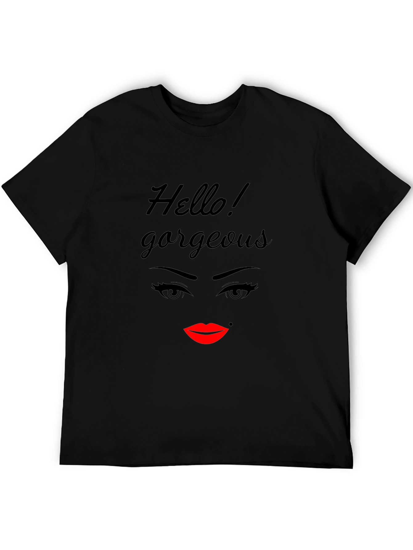 Hello Gorgeous Graphic T-Shirt - Black
