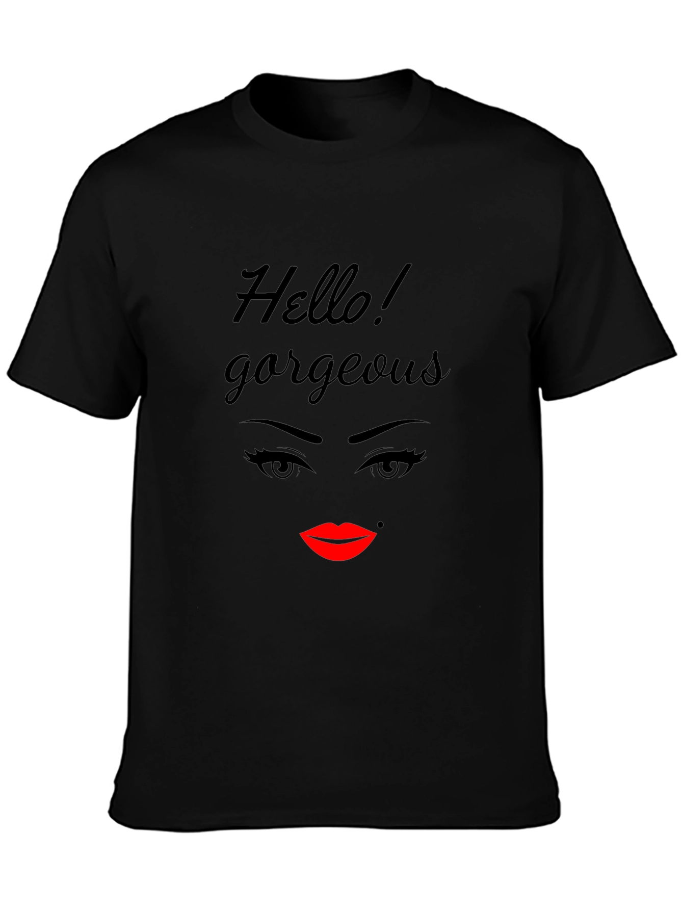 Hello Gorgeous Graphic T-Shirt - Black