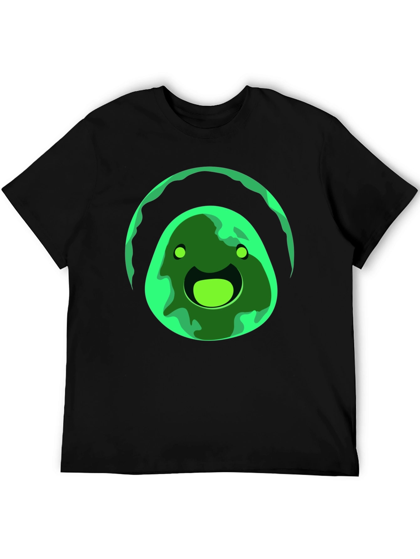 Green Slime Graphic Black T-Shirt