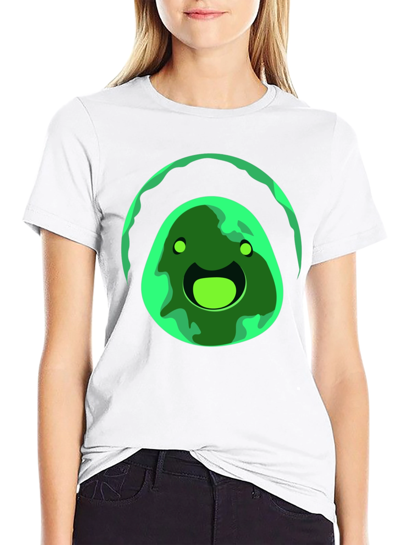 Green Slime Graphic Black T-Shirt
