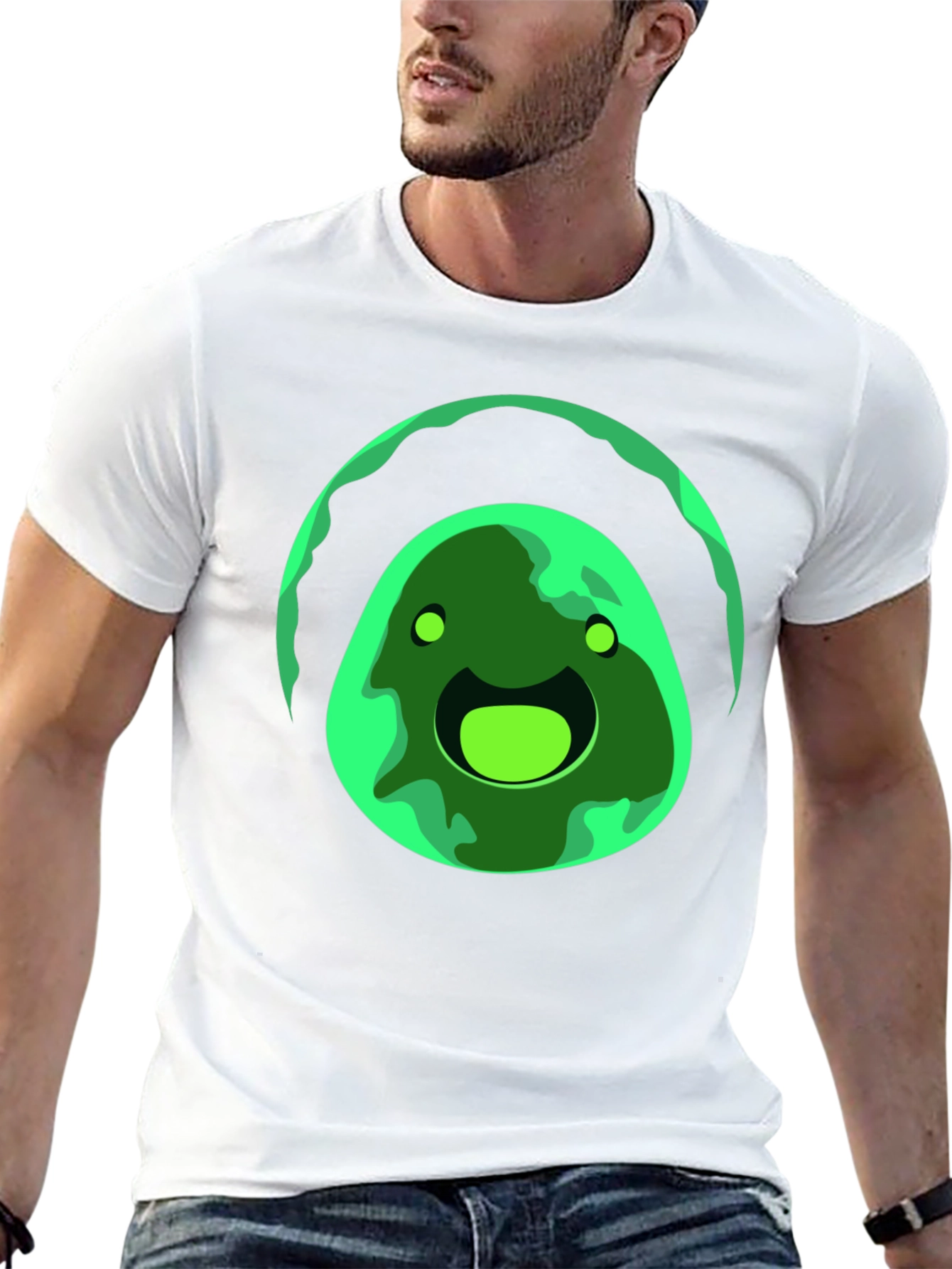 Green Slime Graphic Black T-Shirt