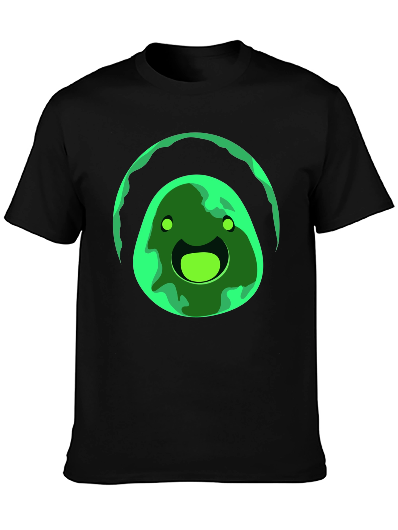 Green Slime Graphic Black T-Shirt