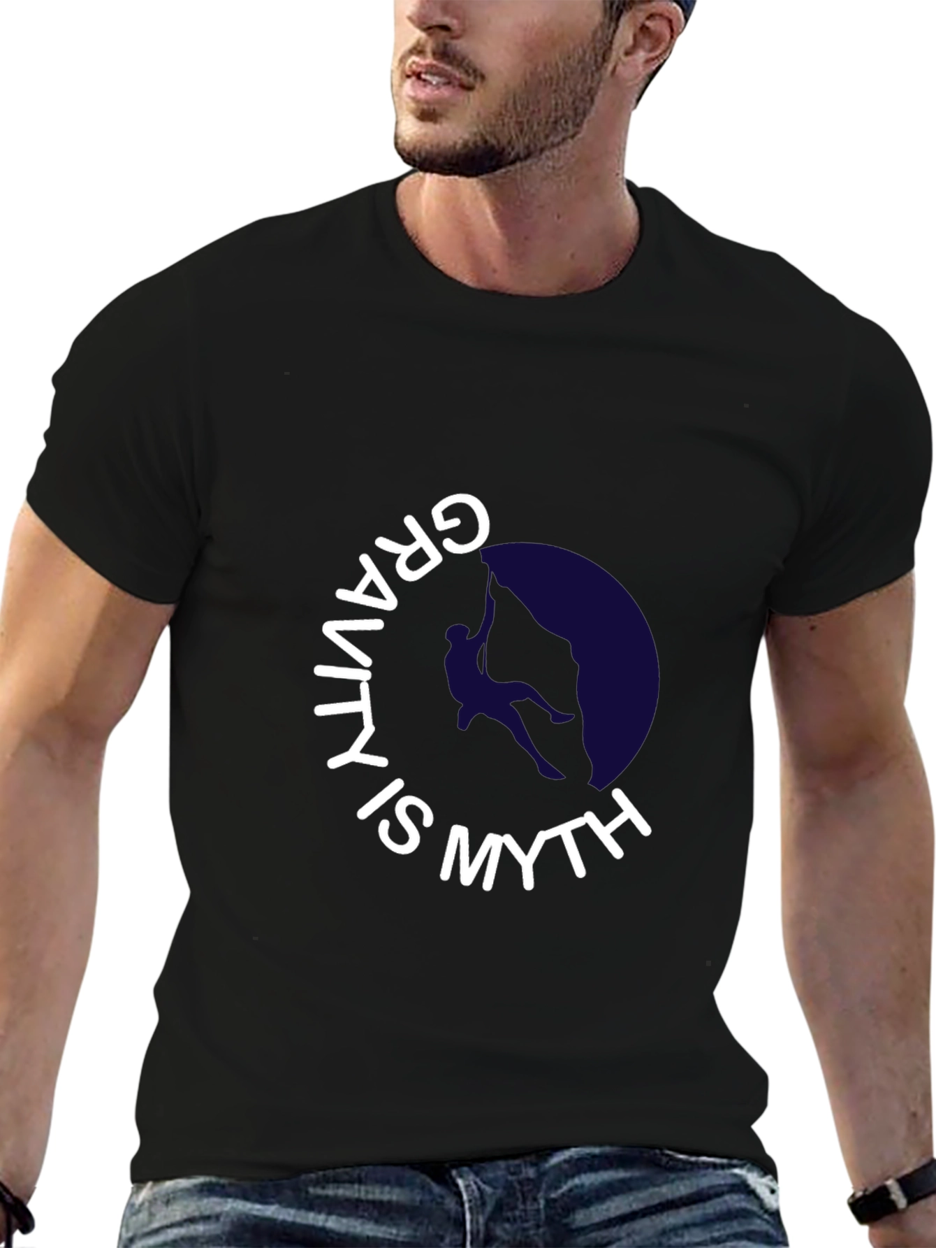 Gravity is Myth Black Graphic Tee