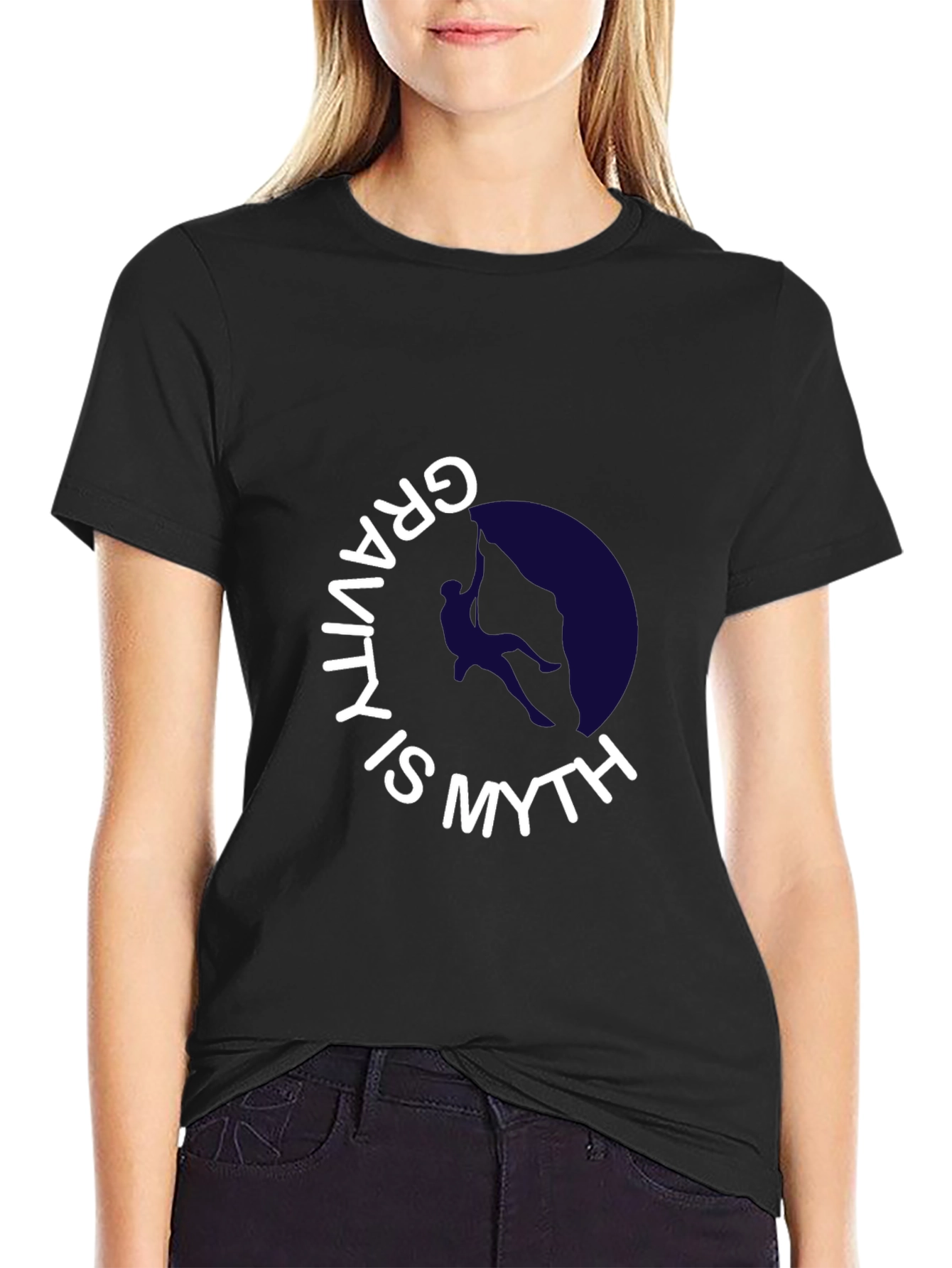 Gravity is Myth Black Graphic Tee