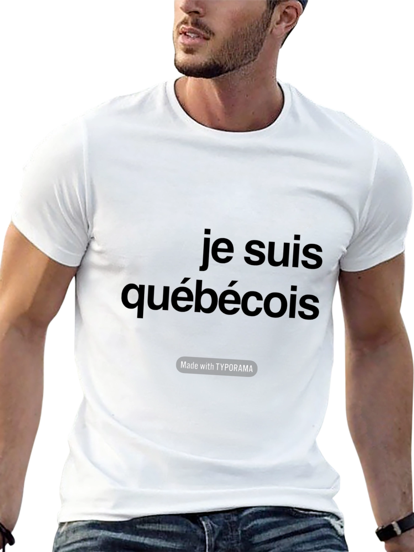 Je Suis Québécois Graphic Tee - Black Cotton T-Shirt