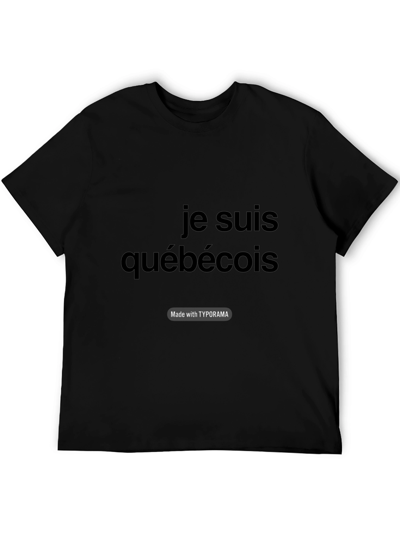 Je Suis Québécois Graphic Tee - Black Cotton T-Shirt