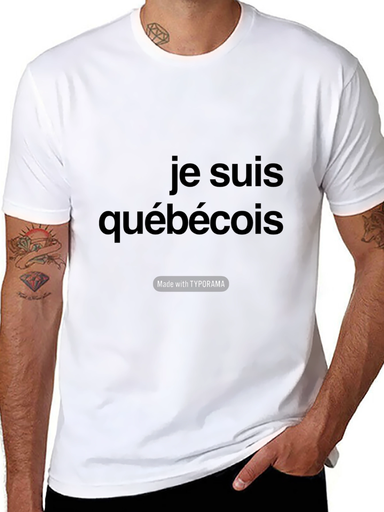 Je Suis Québécois Graphic Tee - Black Cotton T-Shirt