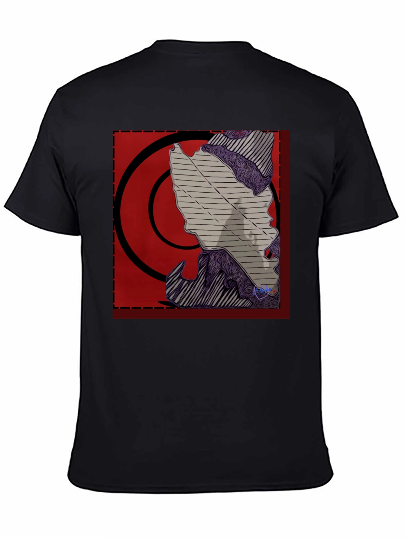 Graphic Print Black T-Shirt - Abstract Design