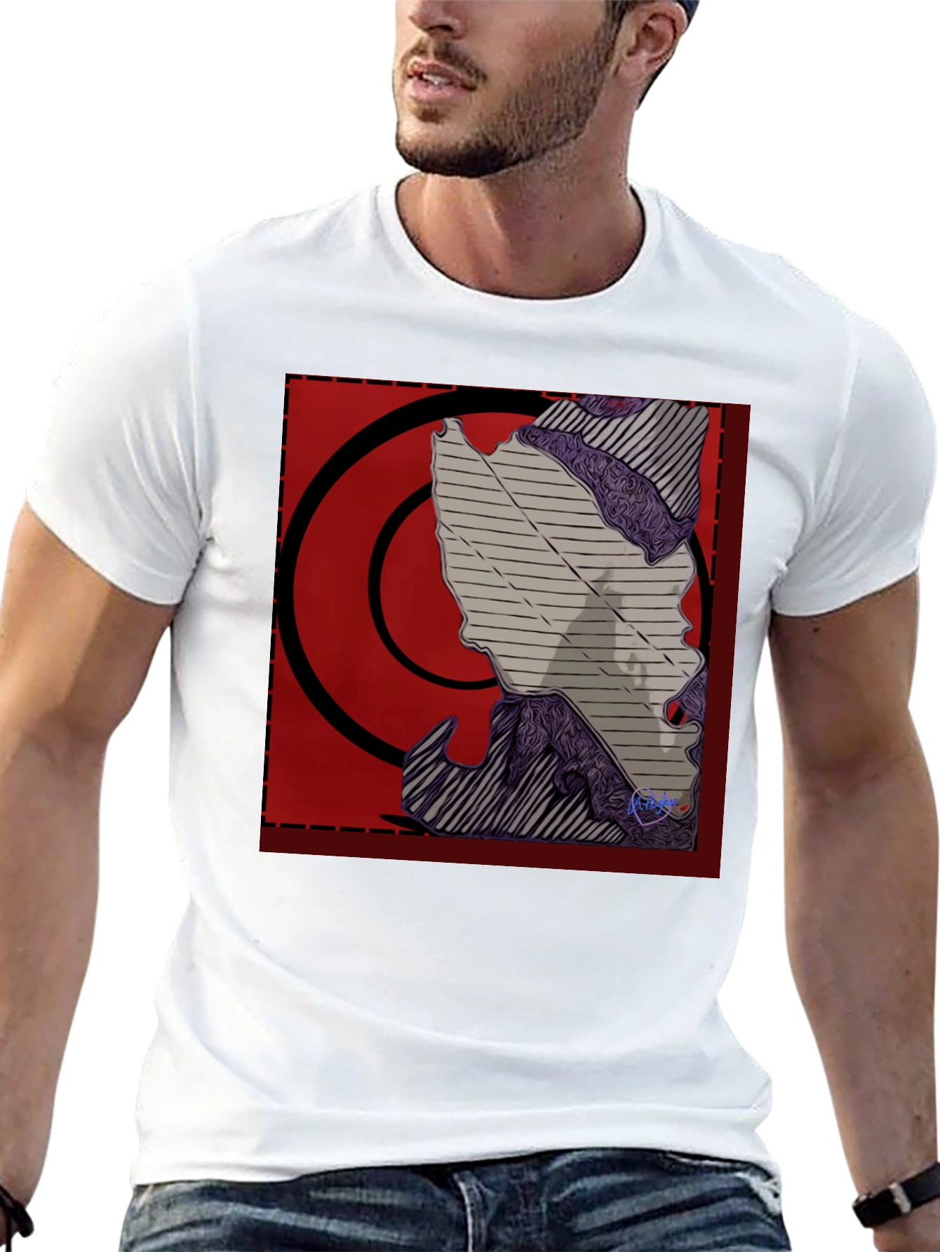 Graphic Print Black T-Shirt - Abstract Design