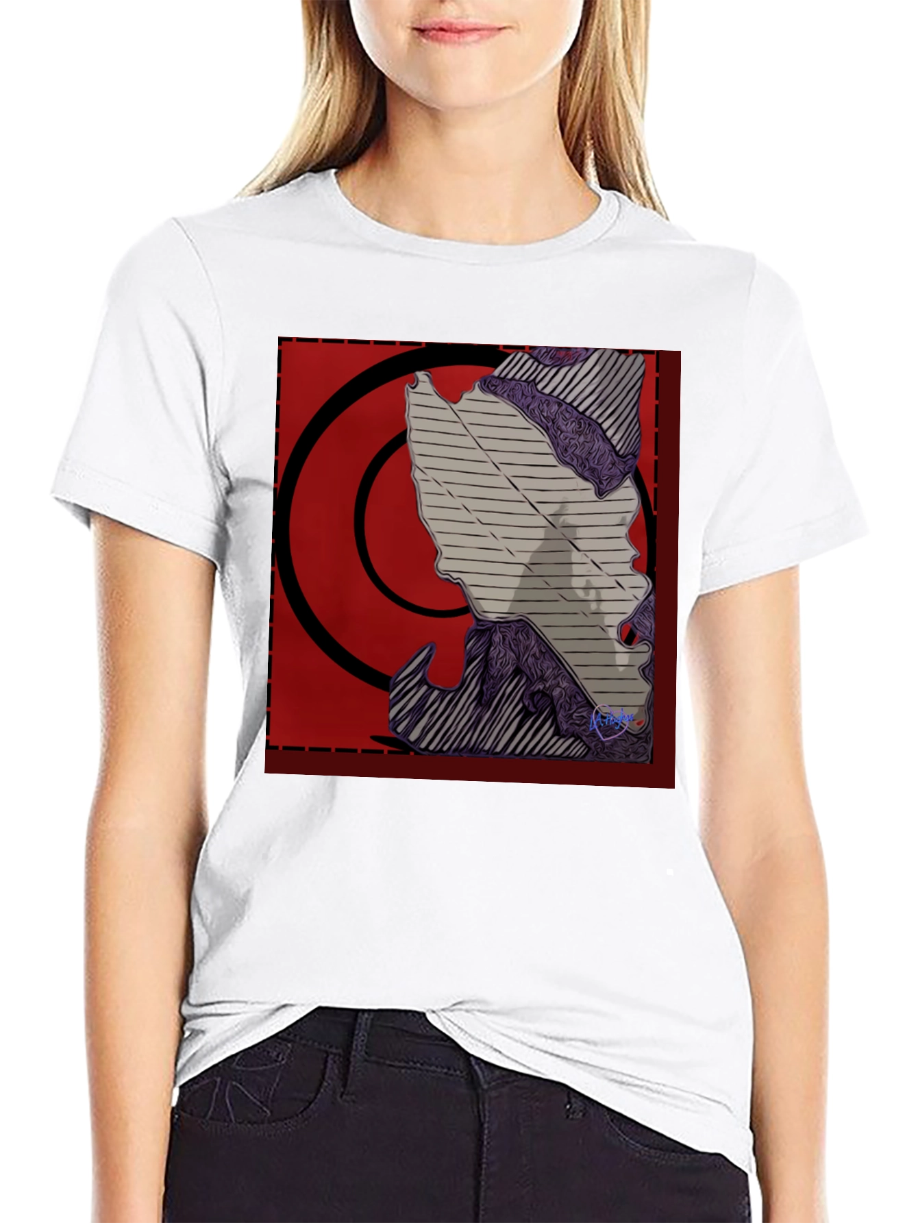 Graphic Print Black T-Shirt - Abstract Design