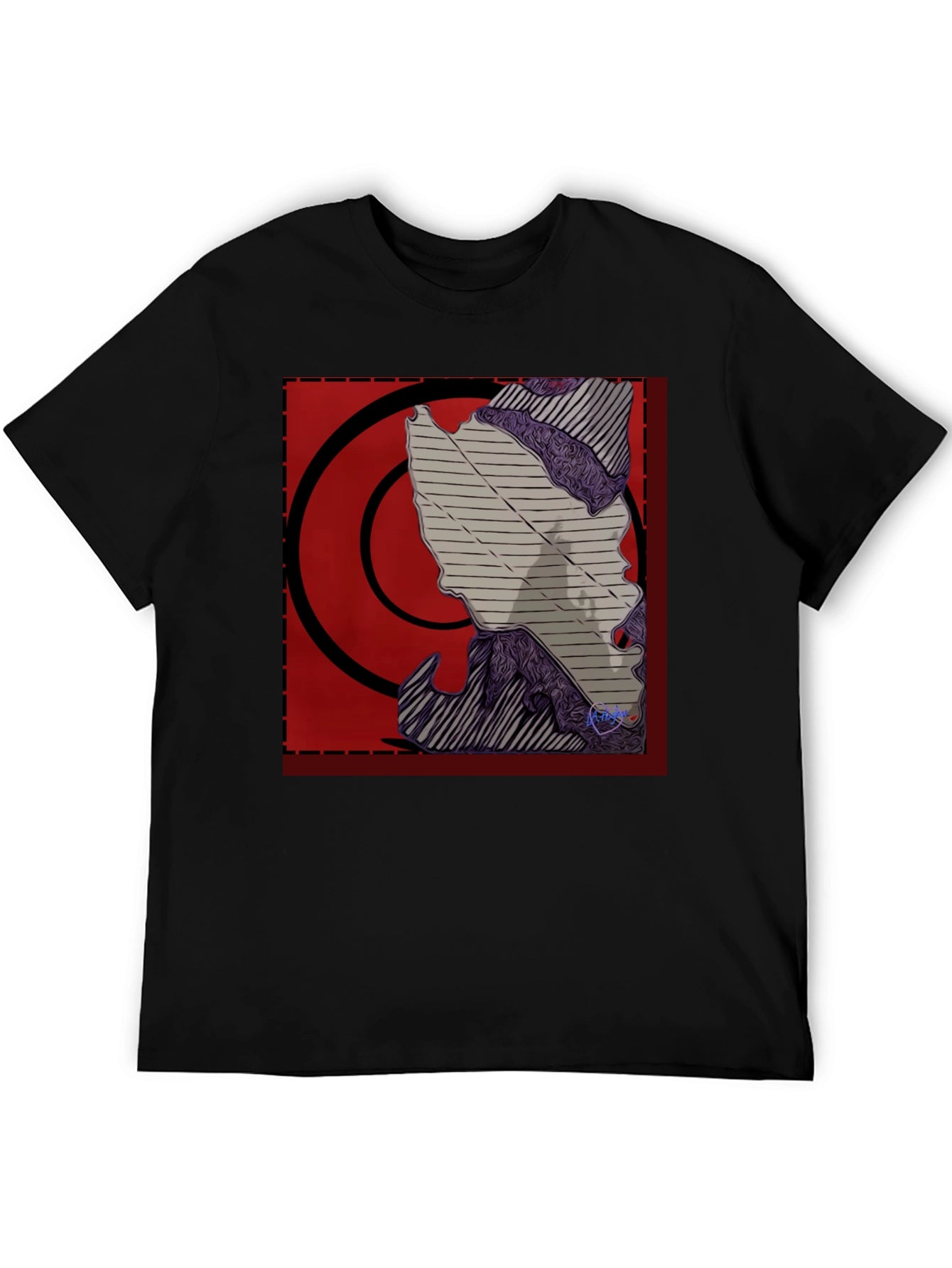 Graphic Print Black T-Shirt - Abstract Design