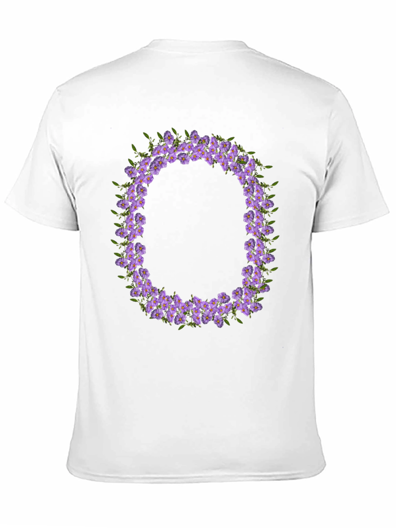 Floral O Wreath Black T-Shirt