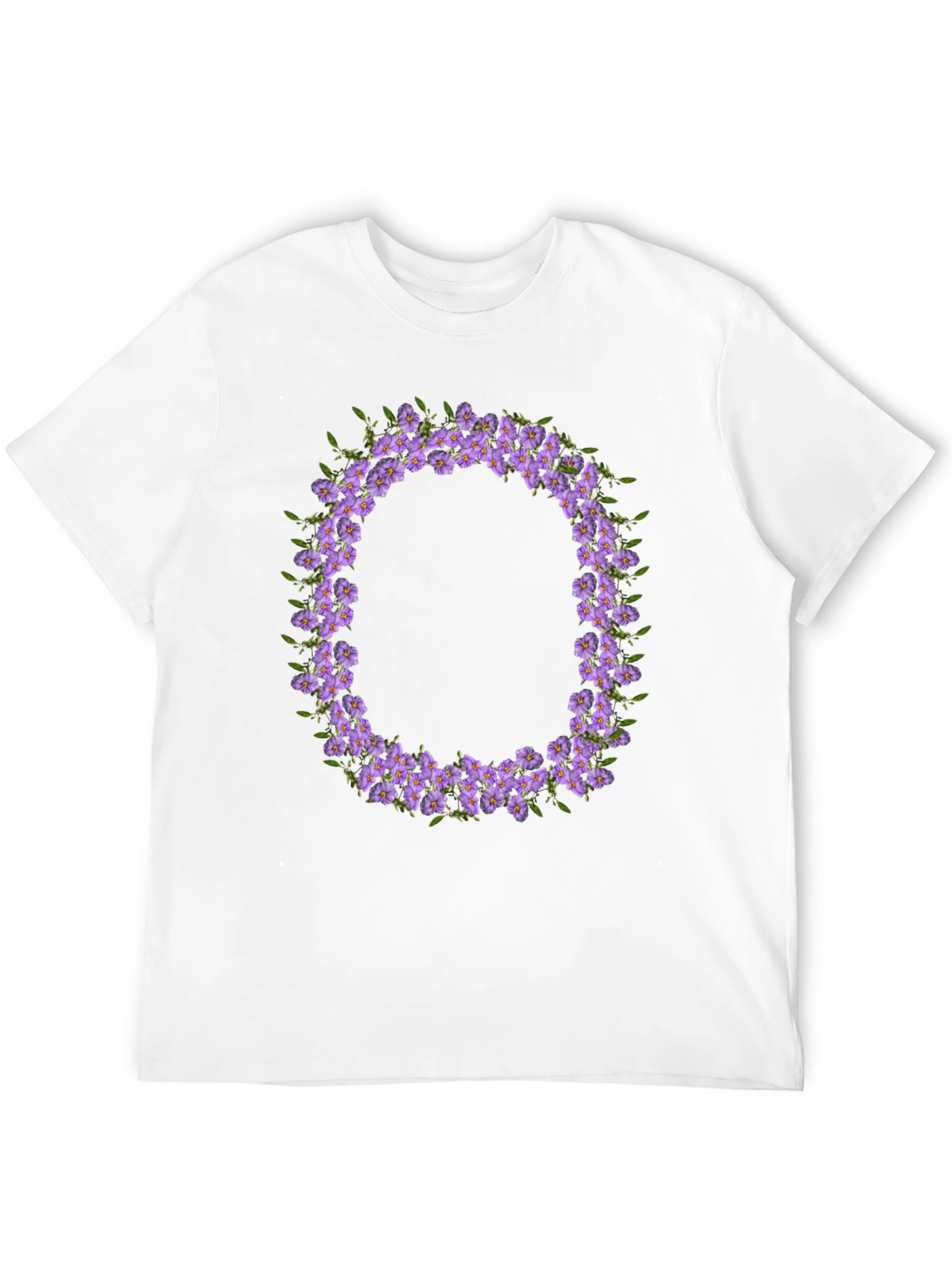 Floral O Wreath Black T-Shirt