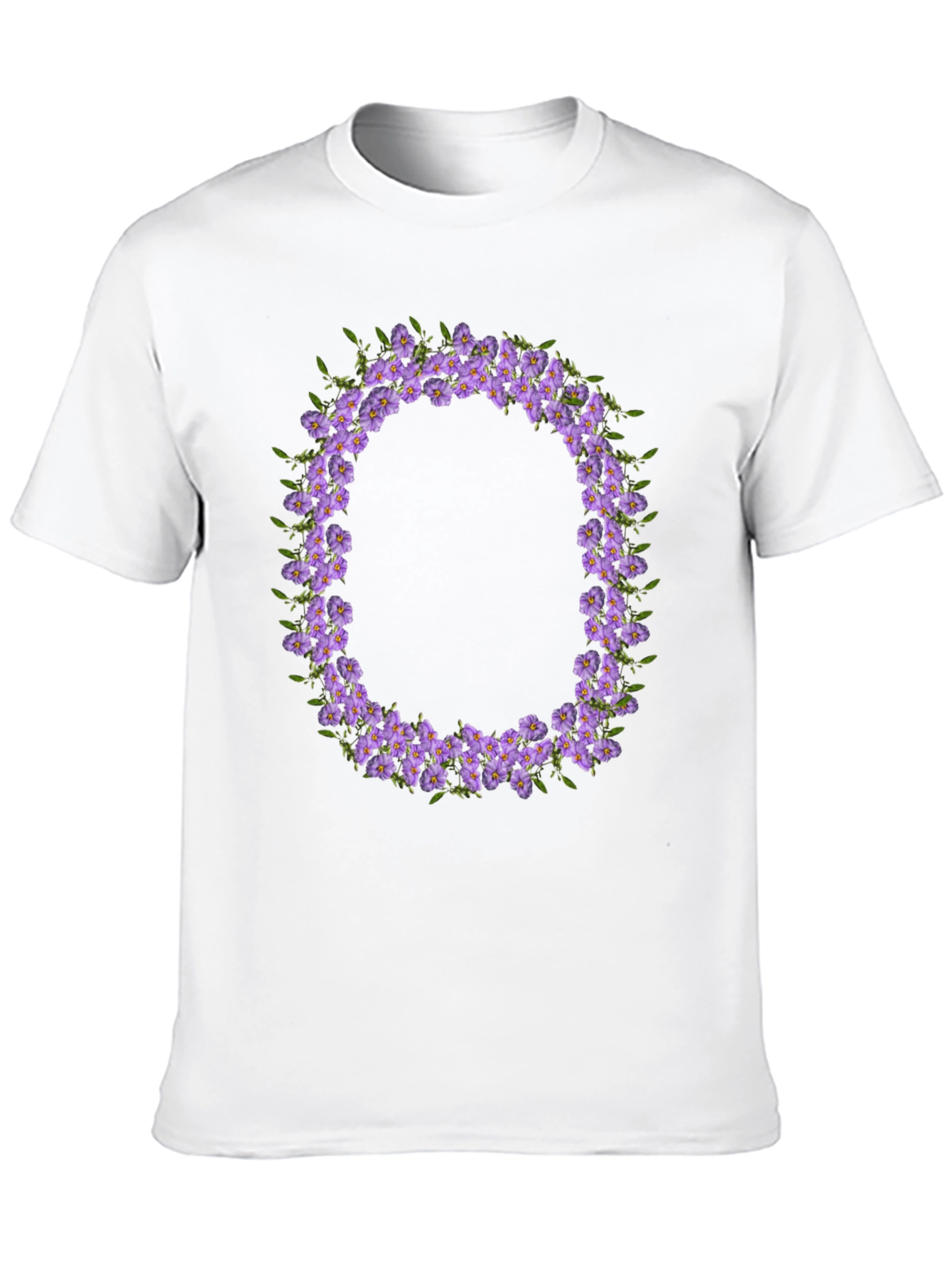 Floral O Wreath Black T-Shirt