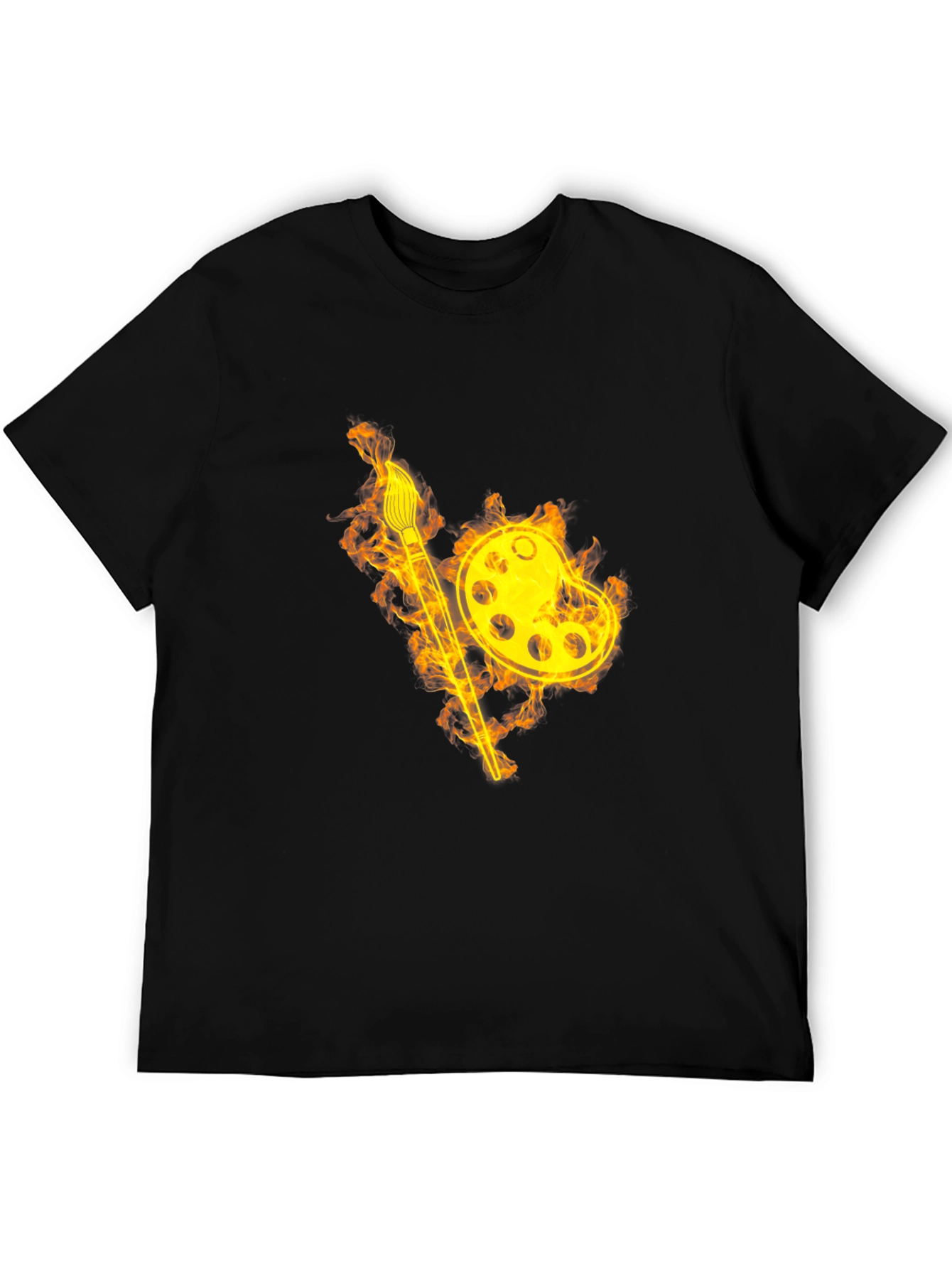 Fiery Artist Palette T-Shirt - Black