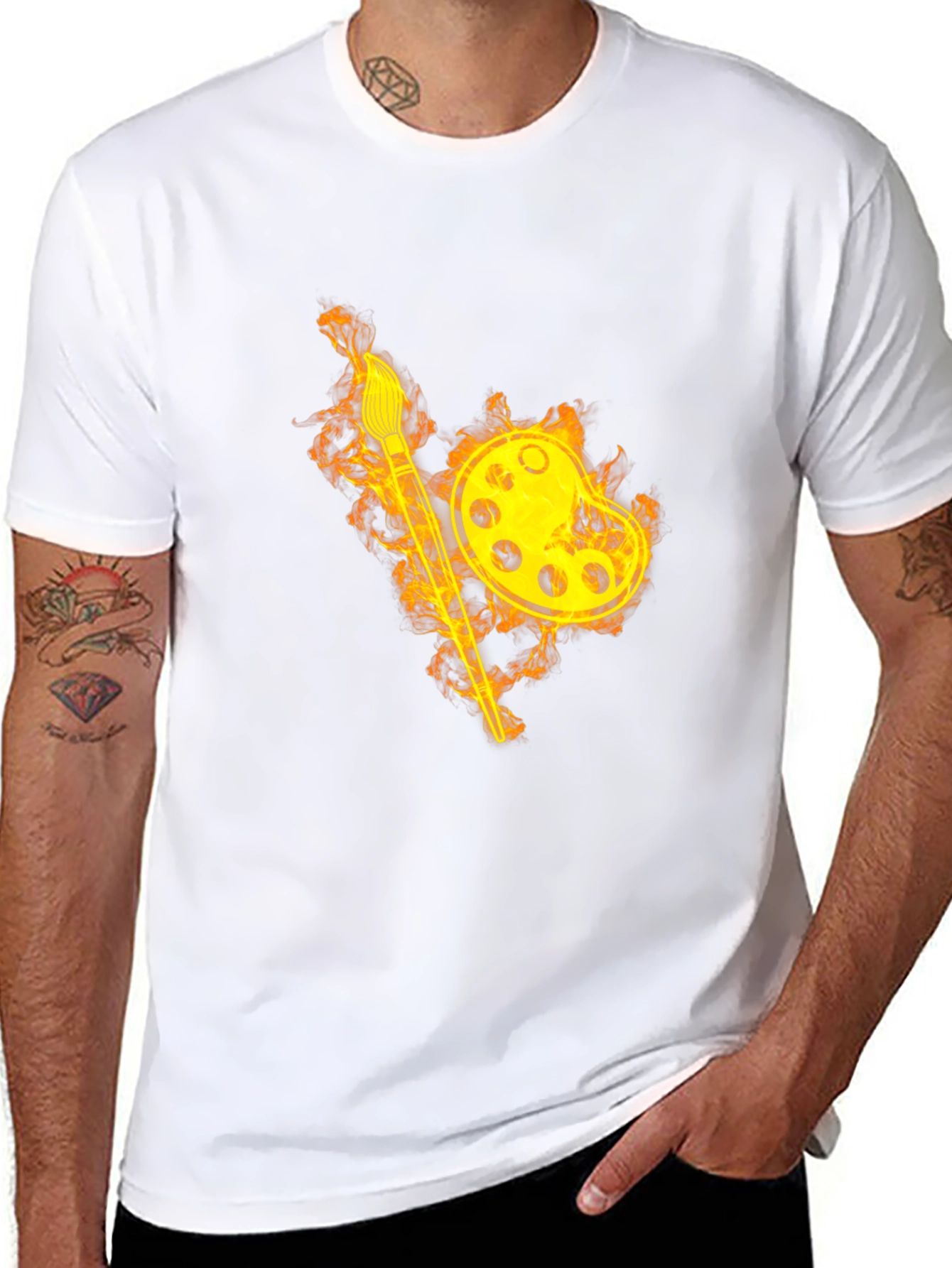 Fiery Artist Palette T-Shirt - Black