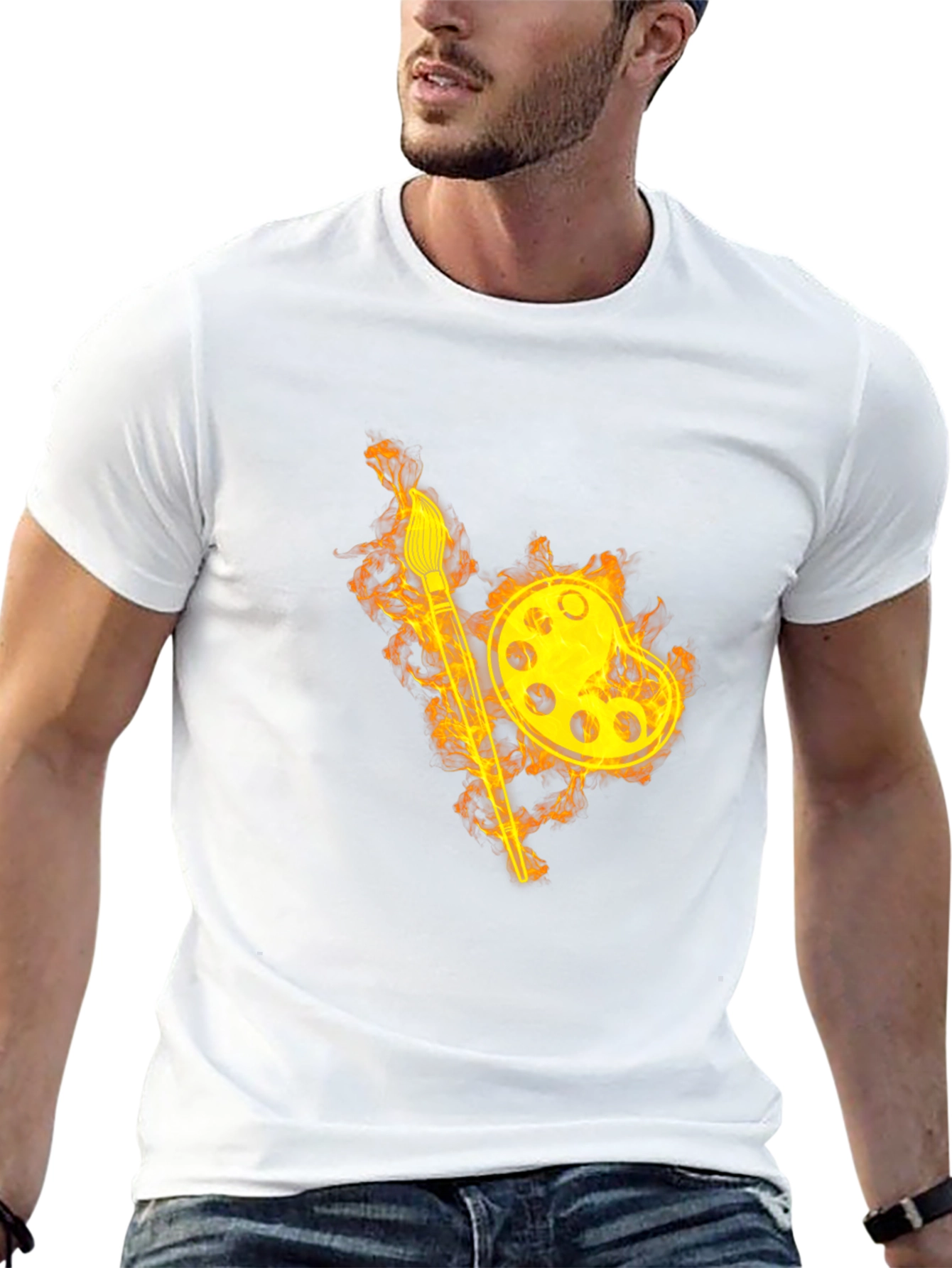 Fiery Artist Palette T-Shirt - Black