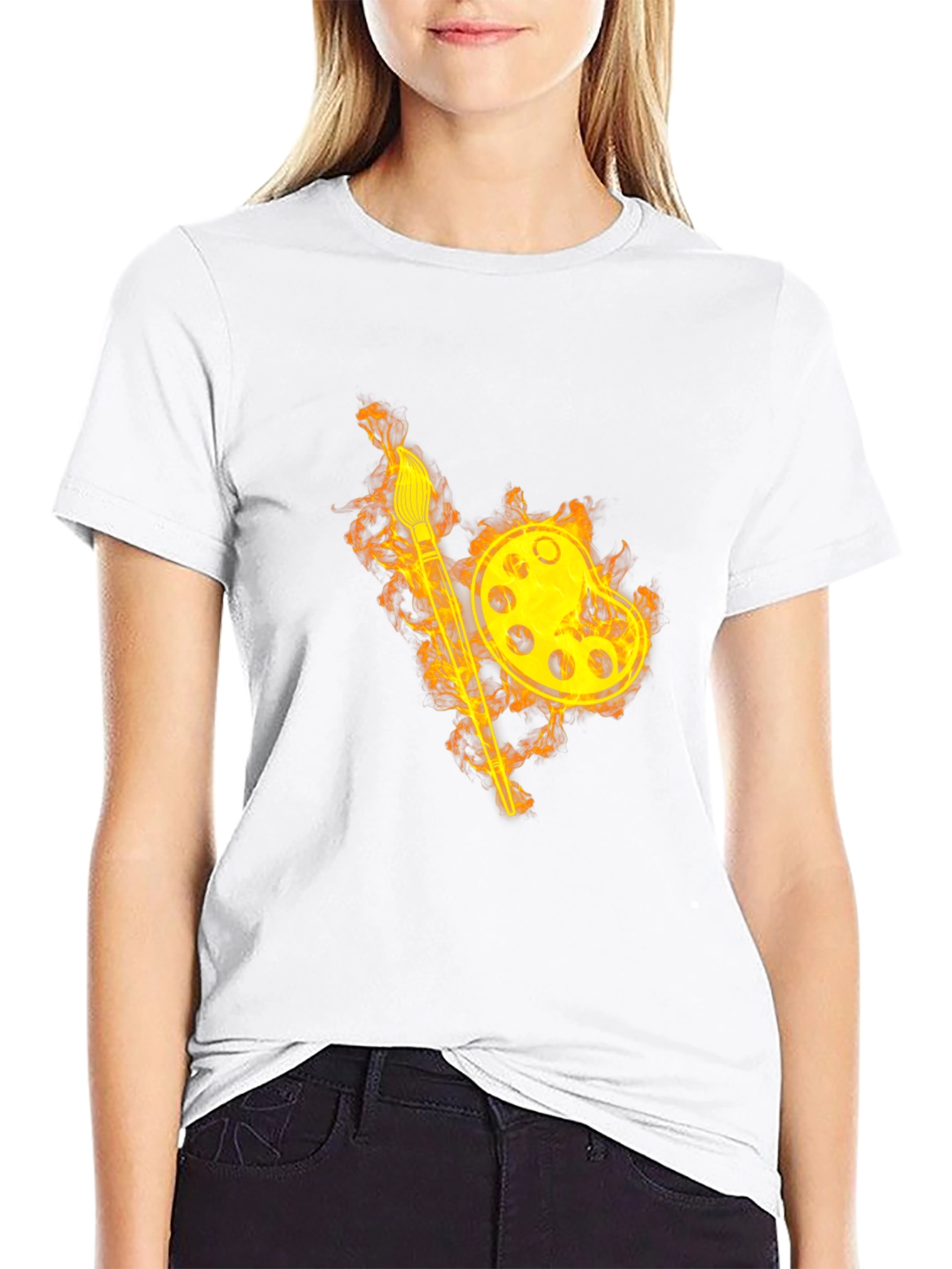 Fiery Artist Palette T-Shirt - Black
