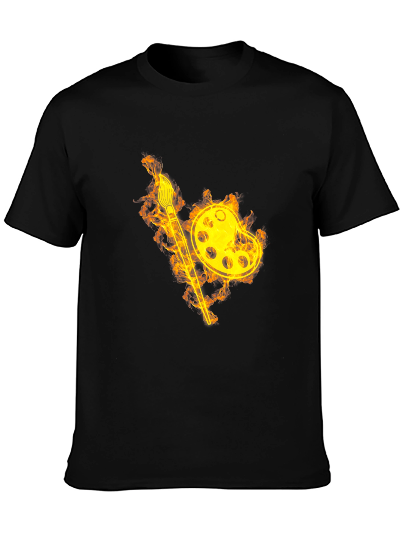 Fiery Artist Palette T-Shirt - Black