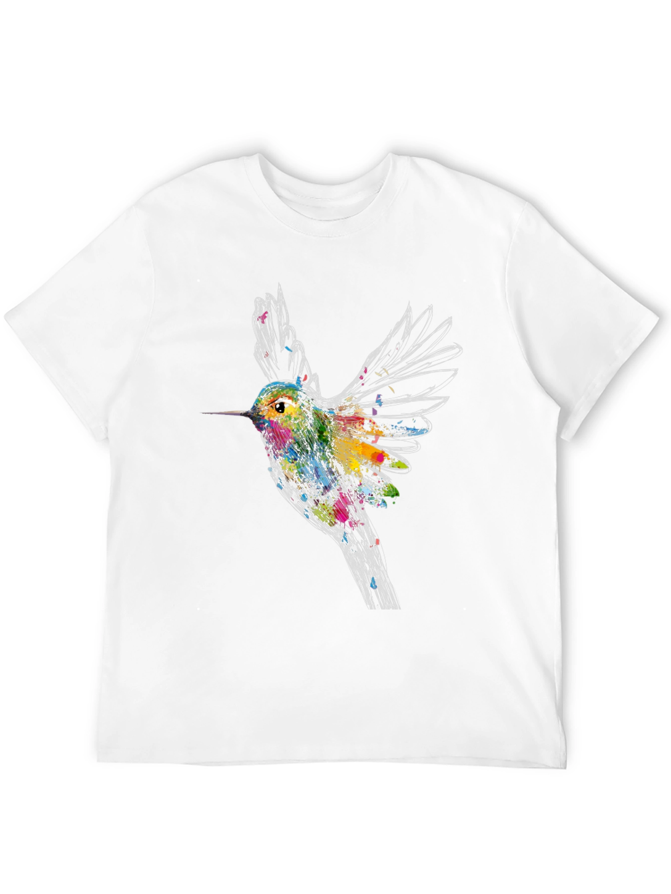 Hummingbird Graphic Tee - Artsy Bird Lover Shirt