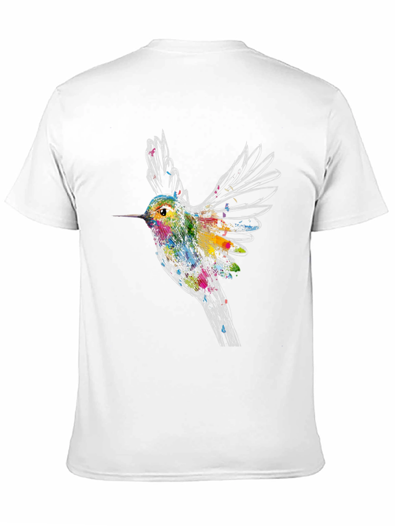Hummingbird Graphic Tee - Artsy Bird Lover Shirt