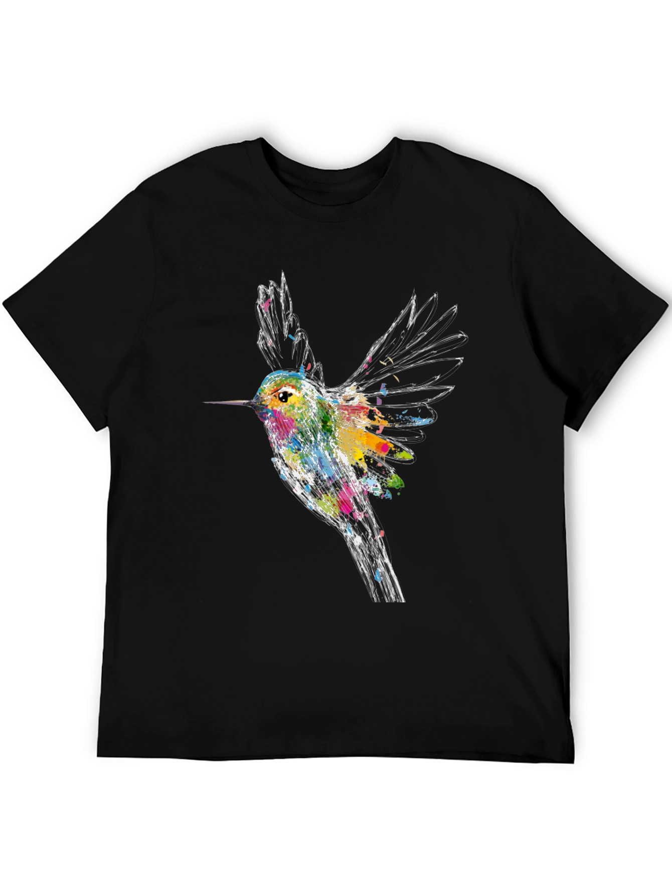 Hummingbird Graphic Tee - Artsy Bird Lover Shirt