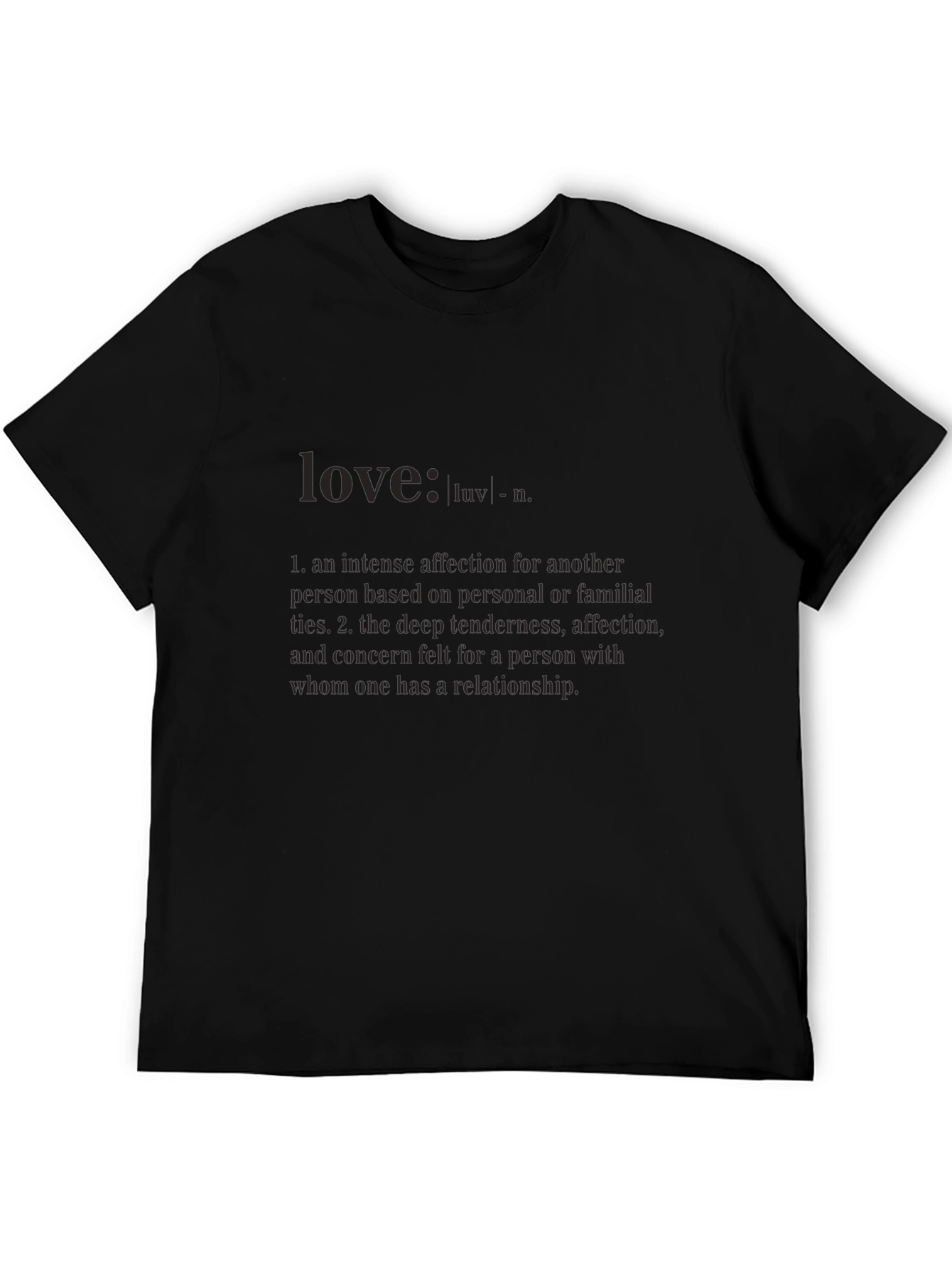 Love Definition Black T-Shirt - Unisex