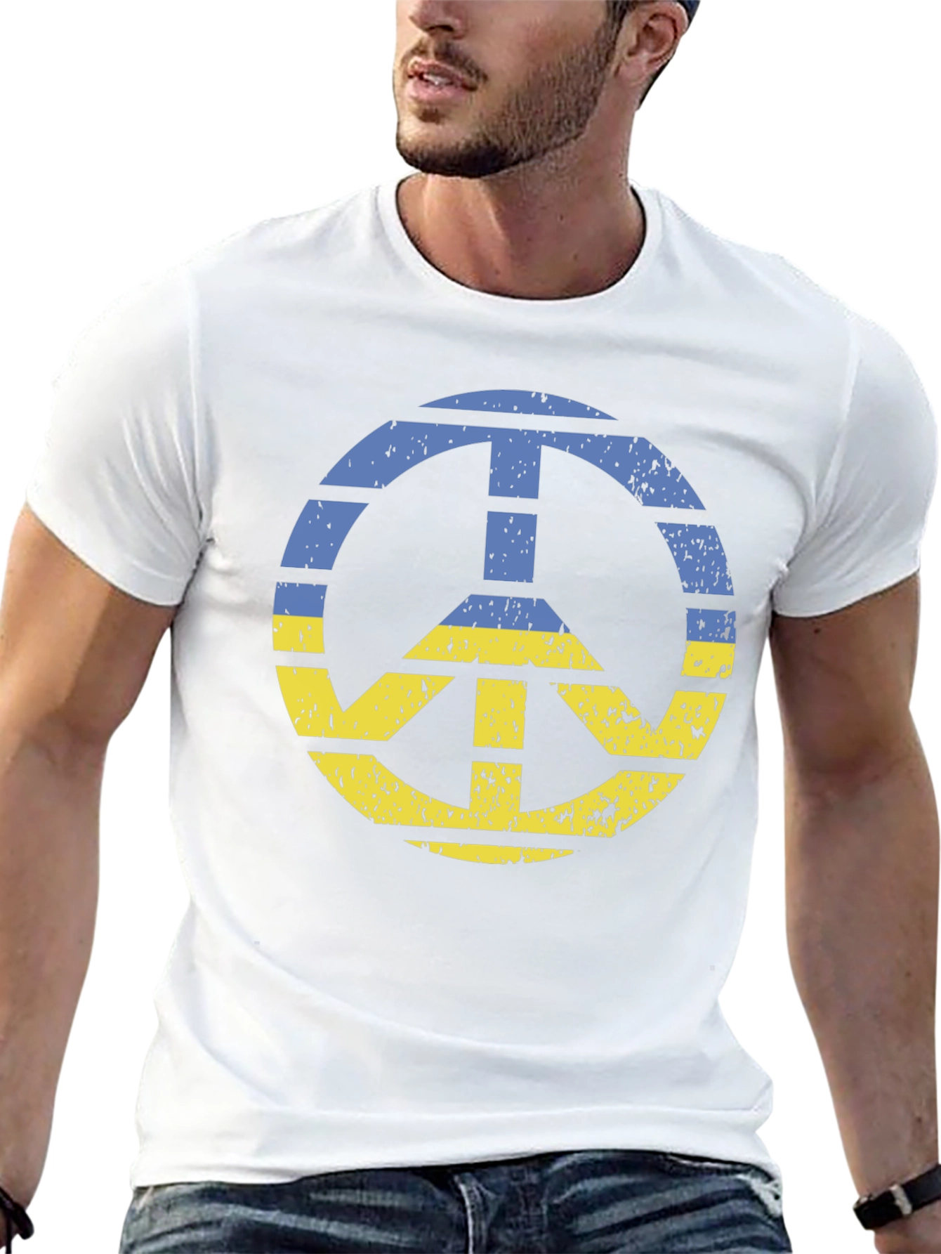 Ukraine Peace Sign Graphic T-Shirt