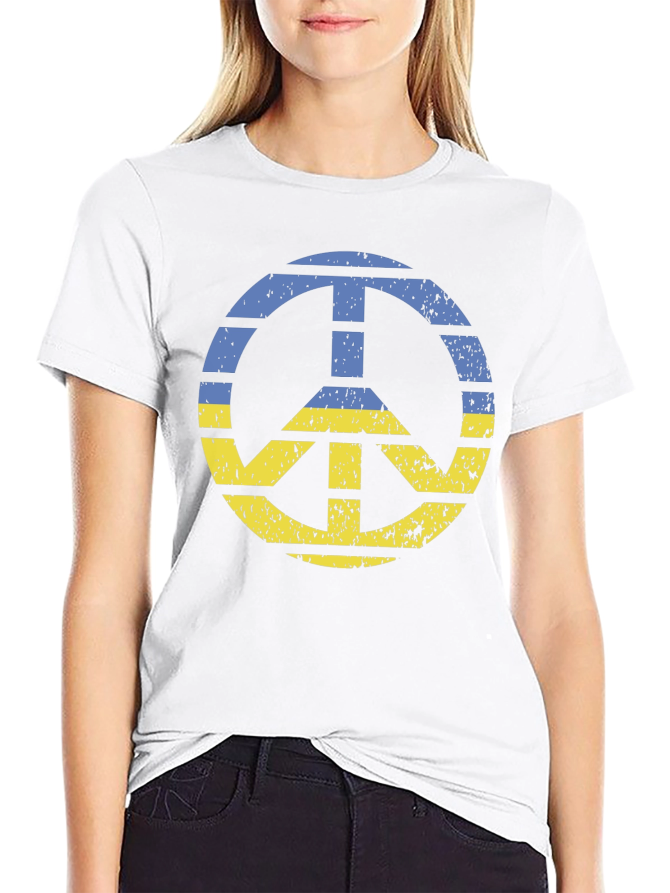 Ukraine Peace Sign Graphic T-Shirt