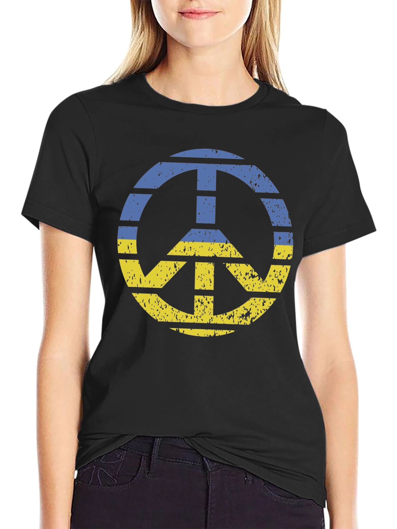 Ukraine Peace Sign Graphic T-Shirt