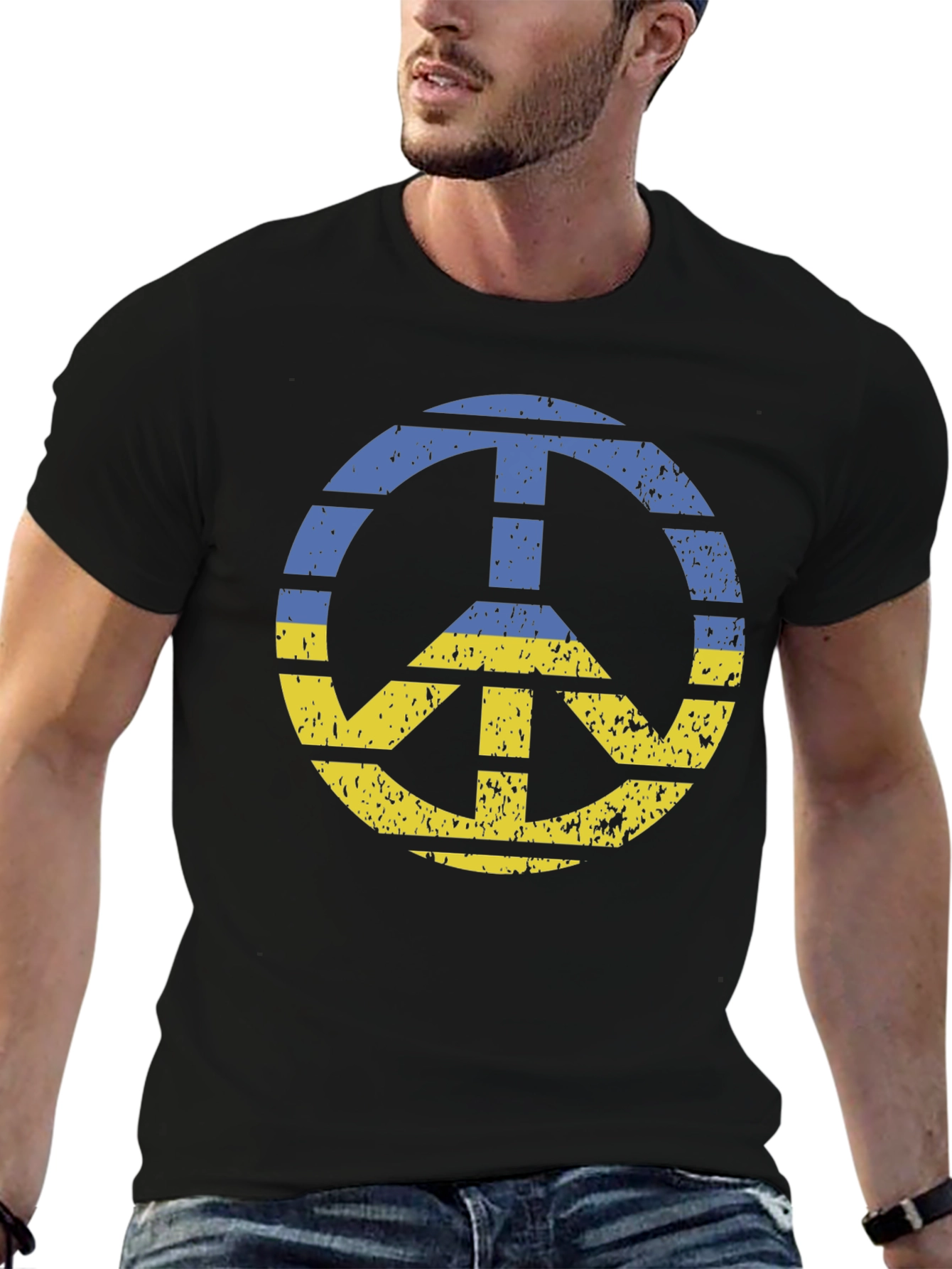 Ukraine Peace Sign Graphic T-Shirt