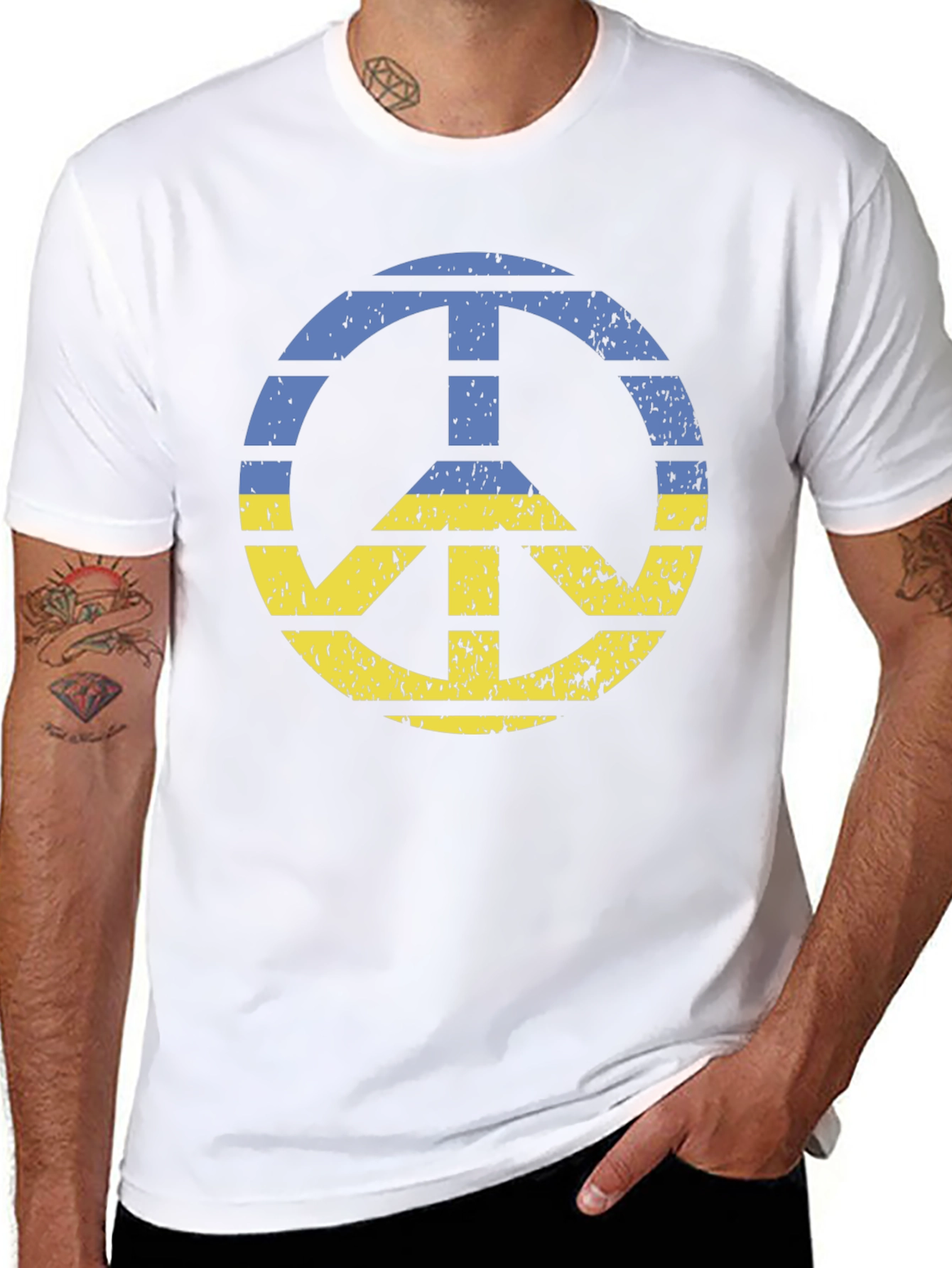 Ukraine Peace Sign Graphic T-Shirt