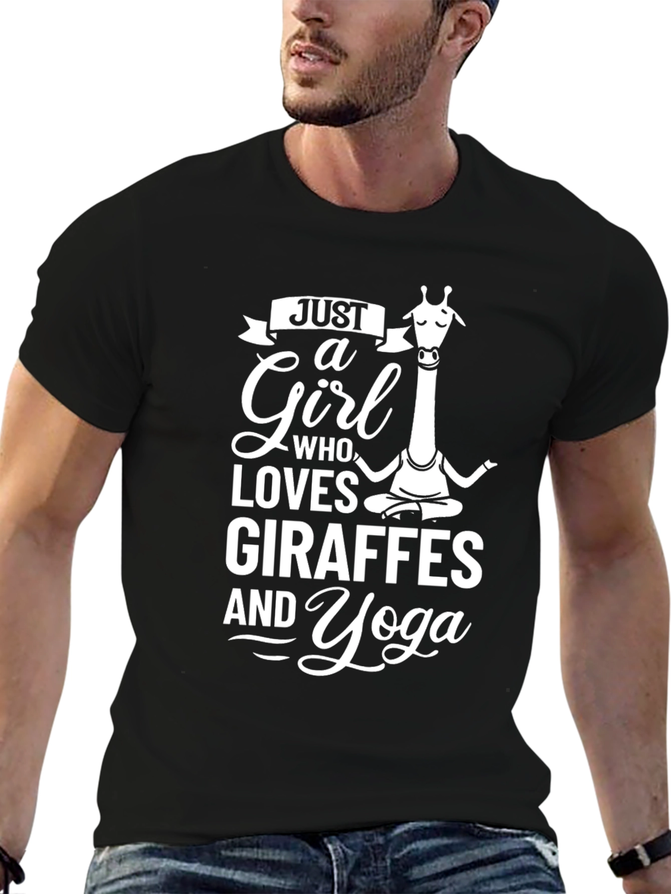 Just a Girl Who Loves Giraffes and Yoga T-Shirt