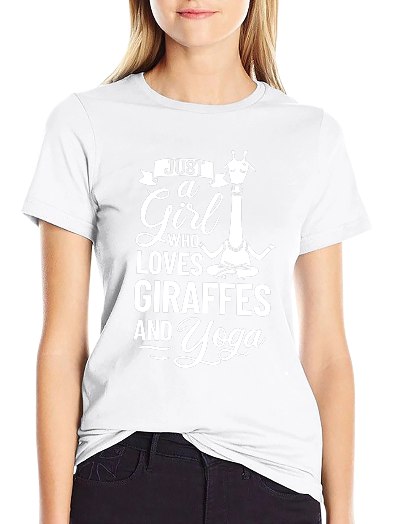 Just a Girl Who Loves Giraffes and Yoga T-Shirt