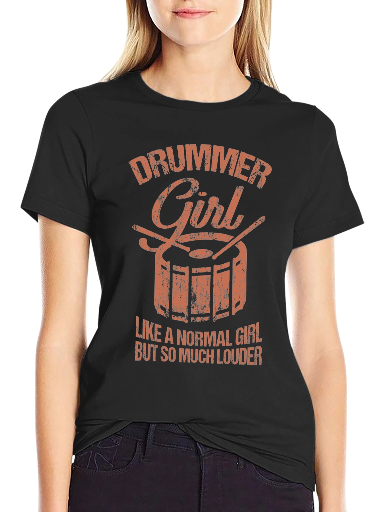 Drummer Girl Graphic Tee - Rock Concert Ready