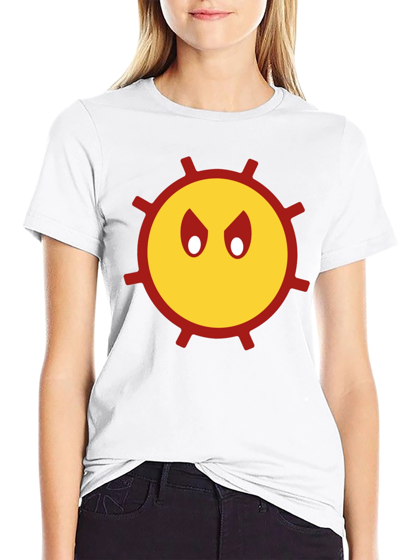 Mens Angry Sun Graphic T-Shirt - Black