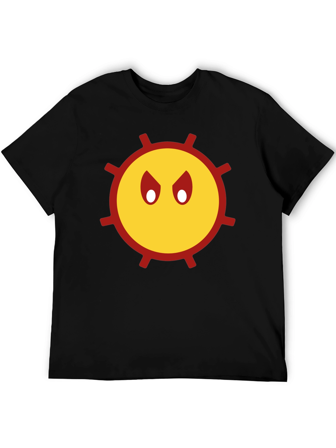 Mens Angry Sun Graphic T-Shirt - Black