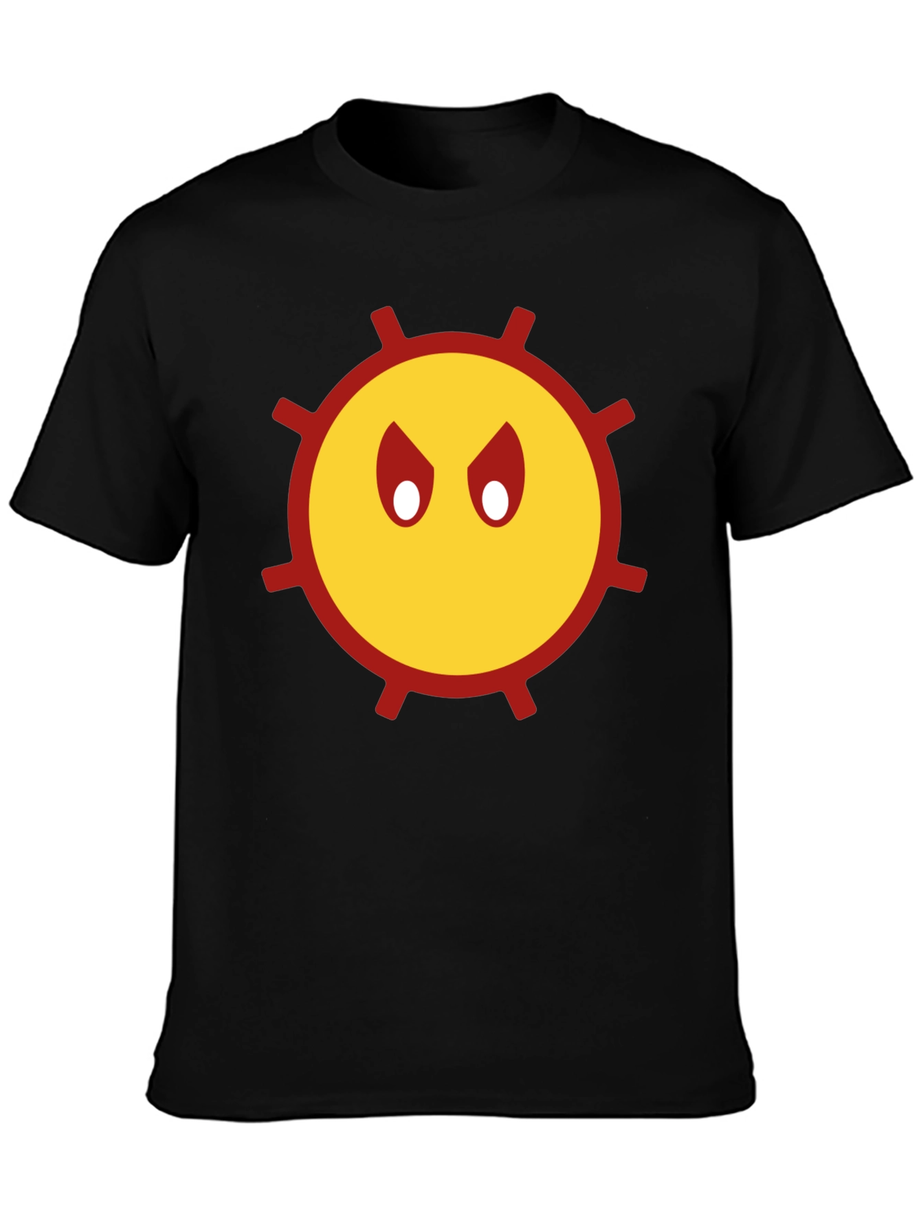 Mens Angry Sun Graphic T-Shirt - Black