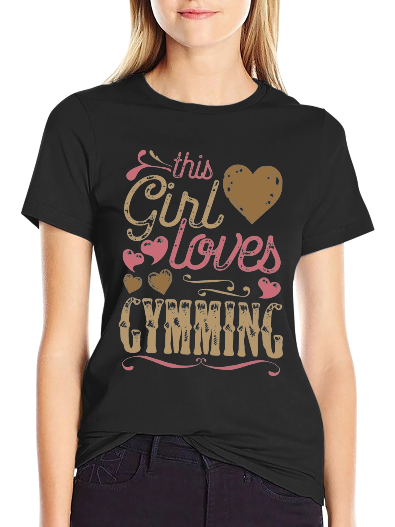 Girl Loves Gymming Graphic T-Shirt