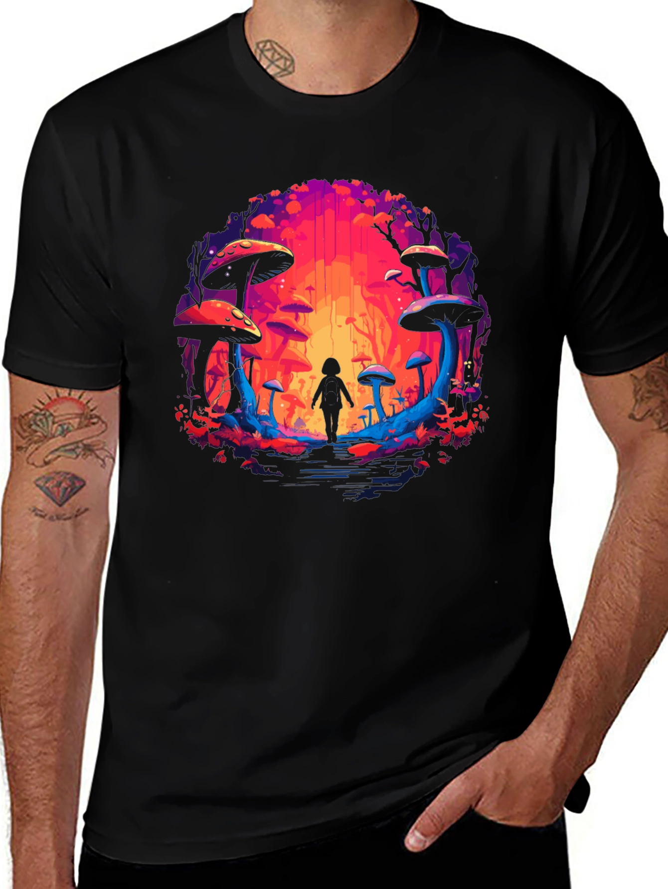 Mystical Mushroom Forest Graphic Tee
