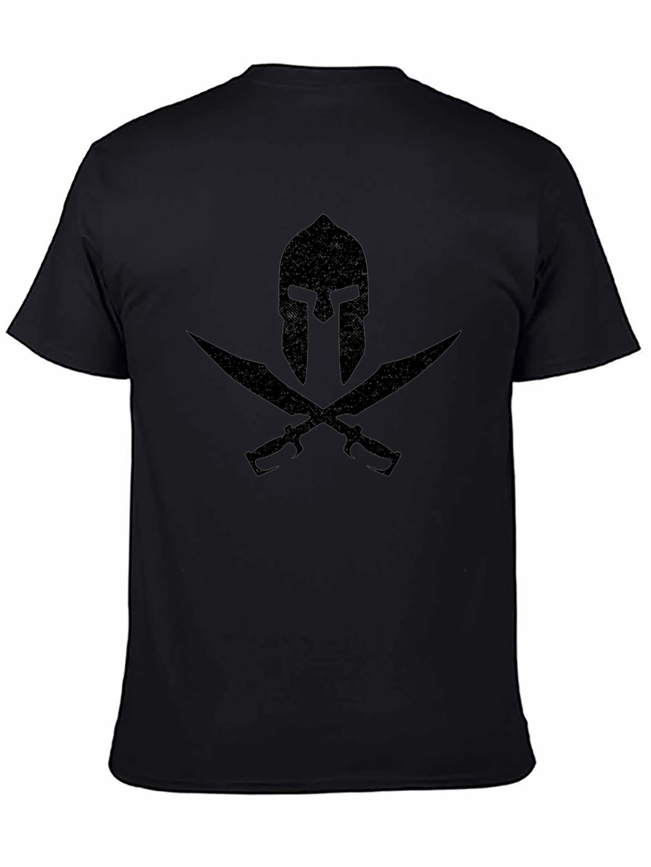 Spartan Helmet & Swords Graphic Black T-Shirt
