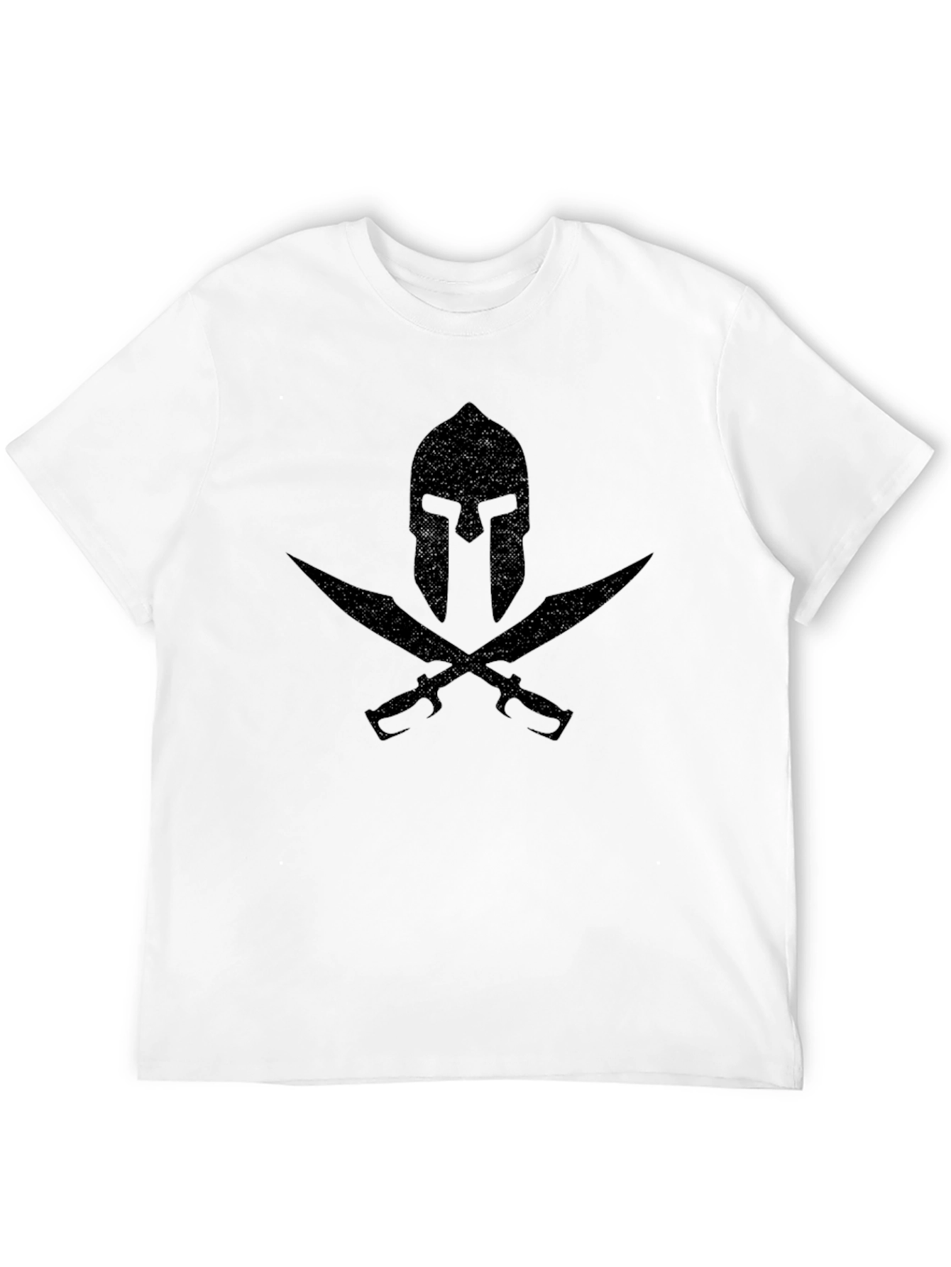 Spartan Helmet & Swords Graphic Black T-Shirt