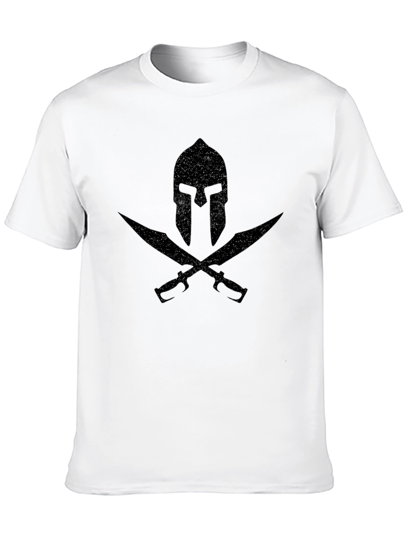 Spartan Helmet & Swords Graphic Black T-Shirt