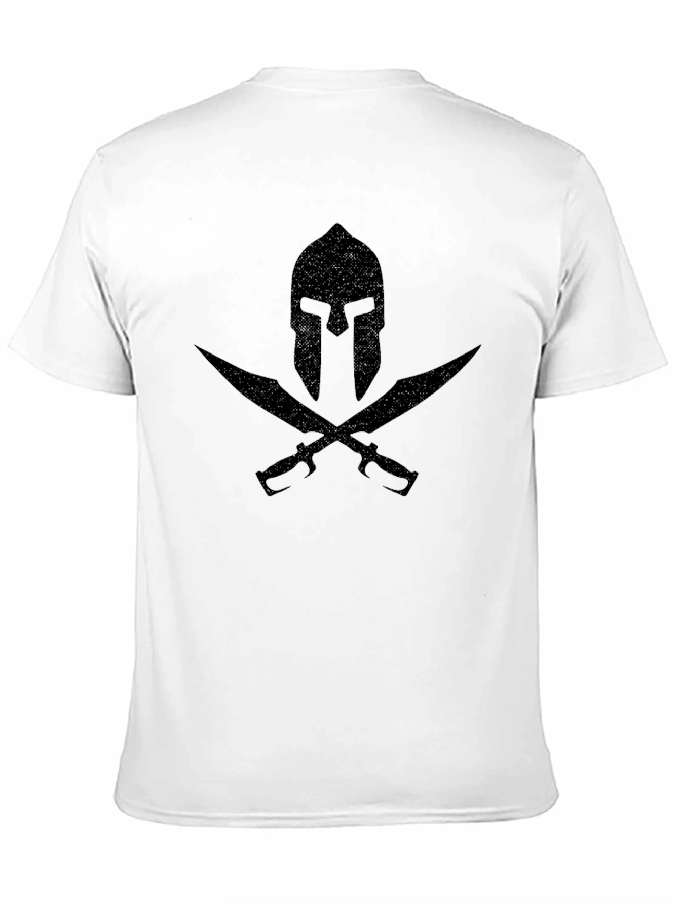 Spartan Helmet & Swords Graphic Black T-Shirt