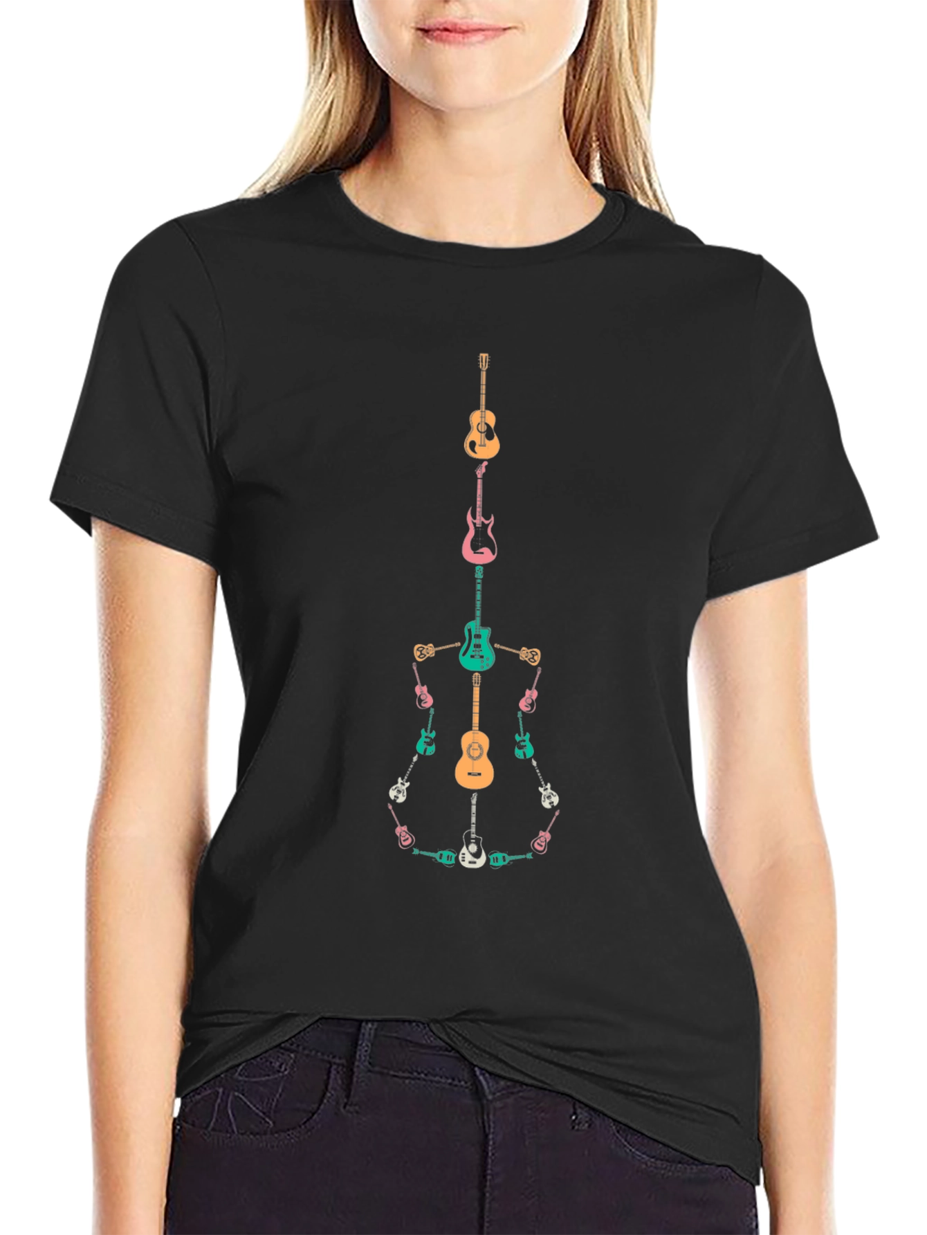 Guitar Skeleton T-Shirt Music Lover Tee