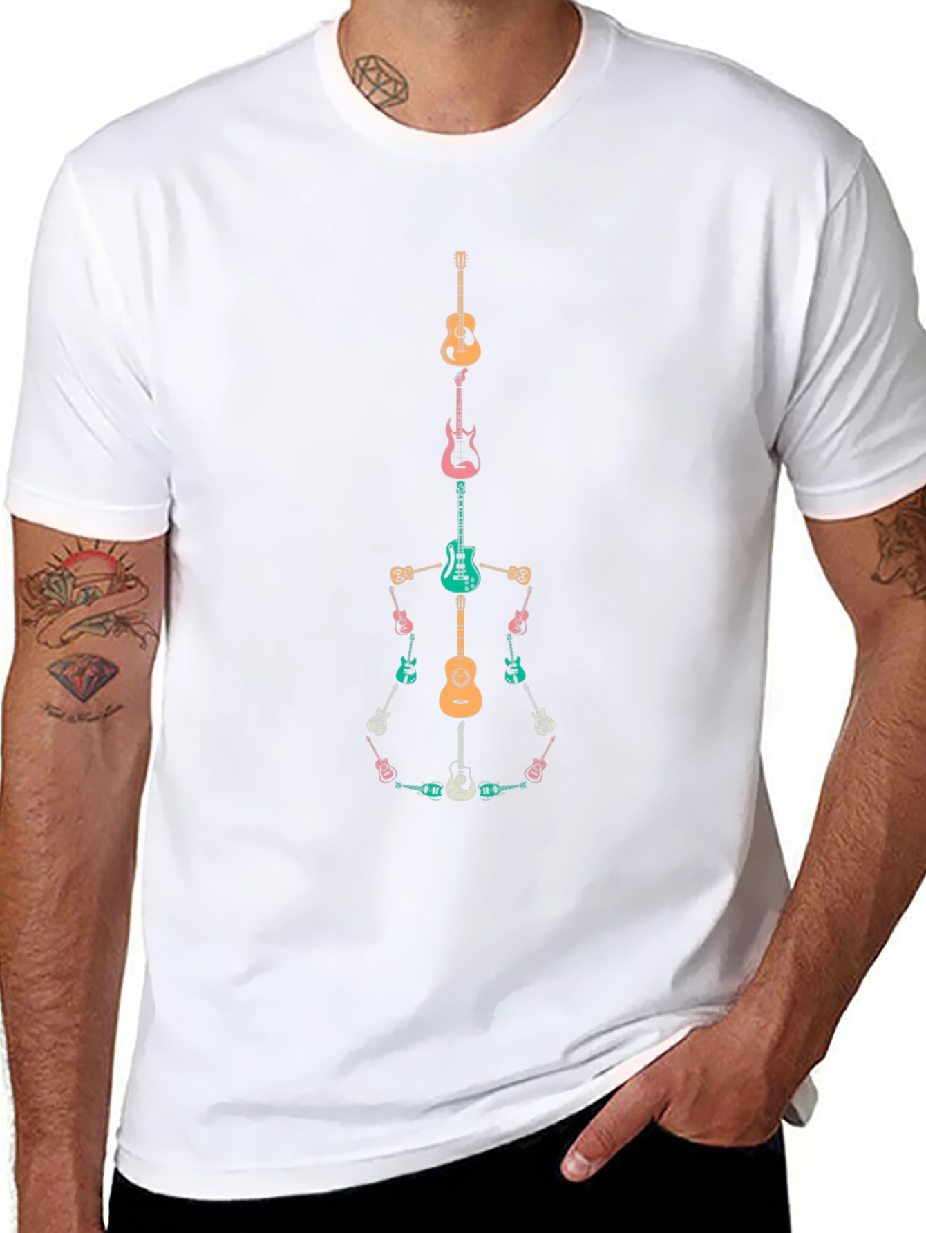 Guitar Skeleton T-Shirt Music Lover Tee