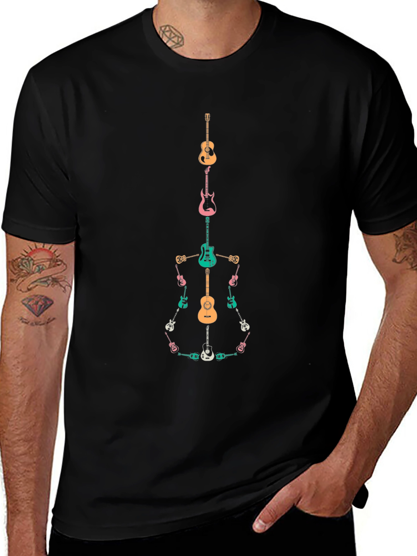 Guitar Skeleton T-Shirt Music Lover Tee