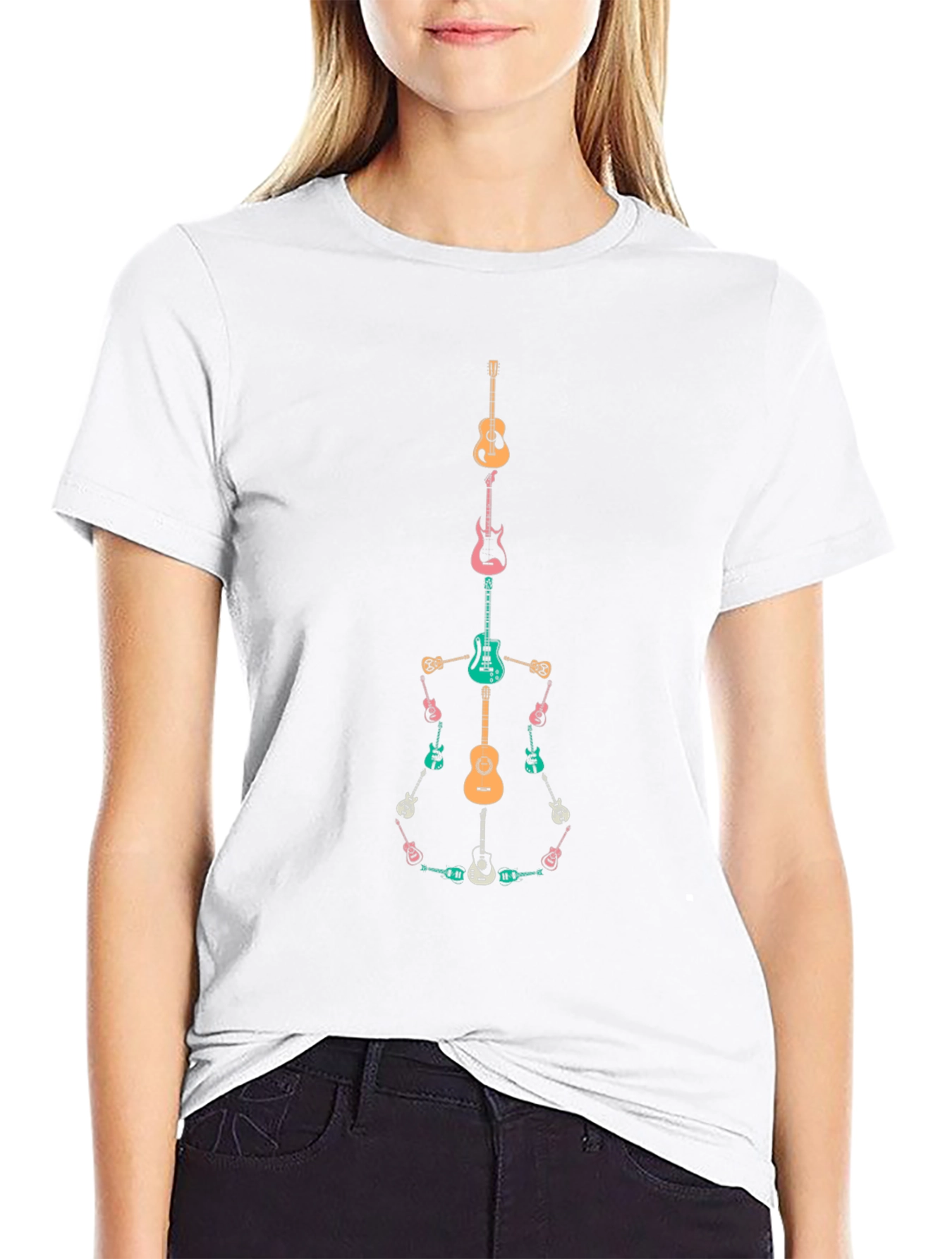 Guitar Skeleton T-Shirt Music Lover Tee